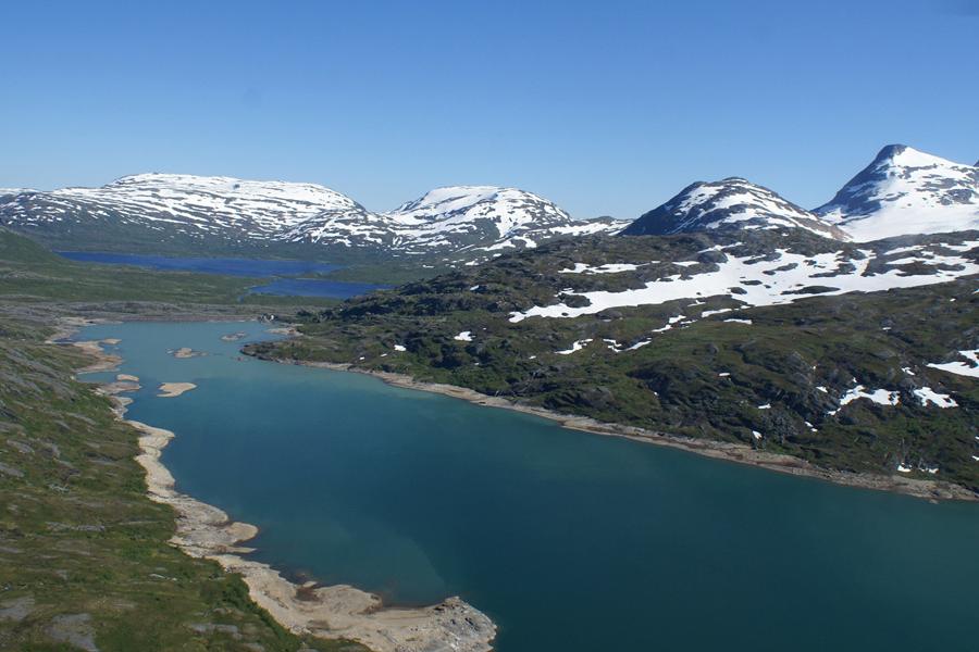 Lake Gressvatn intake reservoir with Kjensvatn in the background